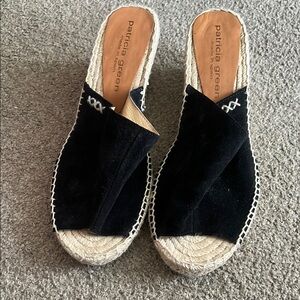 Patricia Green Black Espadrille Women's Shoes size 39